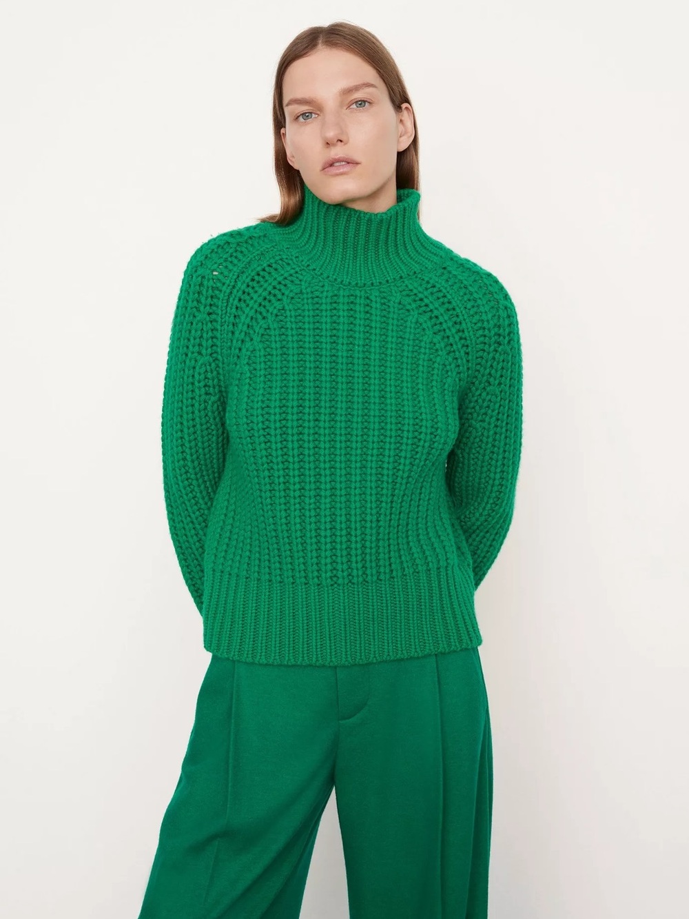 VINCE Wool and Cashmere Textured Turtleneck
Sweater